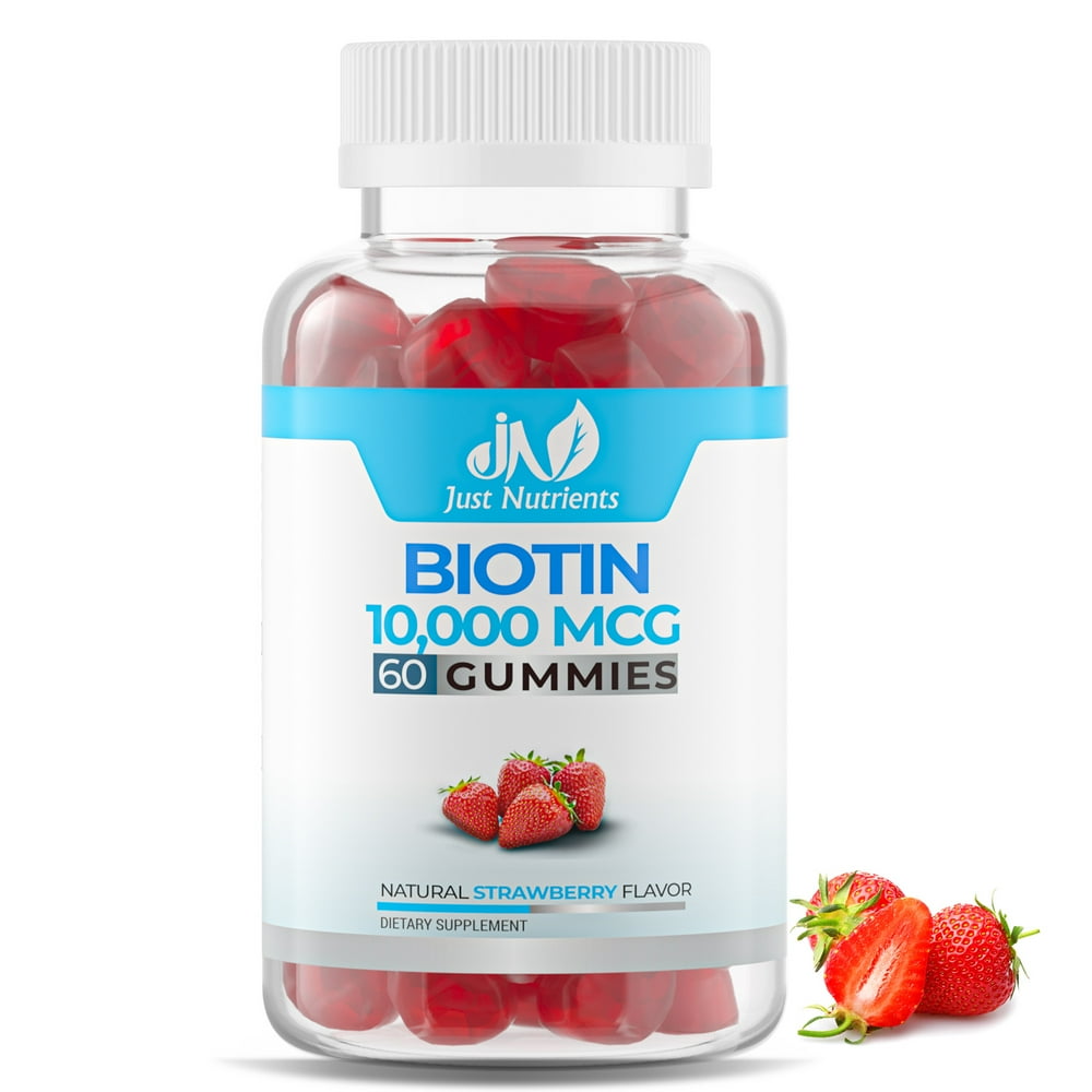 Biotin 10,000 mcg Gummies for Women & Men Extra Strength 60 Count