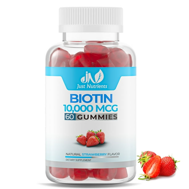 Biotin 10,000 mcg Gummies for Women & Men Extra Strength 60 Count