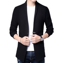SWSMCLT Men's Cardigan Sweaters Lightweight Long Sleeve Cardigan Cable Knit Fashion Cozy V Neck Casual Outerwear Black 44