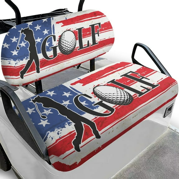 Yuyamidu USA Flag Golf Cart Seat Covers Golf Club Car Backrest Bottom Seat Cover 4th of July Golf Cart Seat Protector 2 Pack Golf Cart Accessories