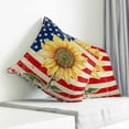 thumbnail image 3 of American Flag Pillow Covers 18x18 Inch Decorative Throw Pillow Cover, Sunflower Vintage USA Flag Sofa Pillowcases Accent Cushion Case Home Decor Bedroom Living Room, 3 of 6