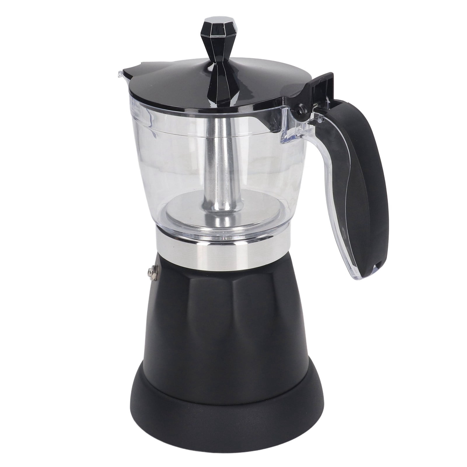 LAZIOEGR 6 Cup 300ML Electric Espresso Maker, Portable Transparent Top Italian Coffee Pot Machine, Aluminum Boiler, 220-240V EU Plug, Ideal for Home Kitchen and Office Use