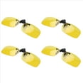 thumbnail image 1 of 4X Rectangle Clear Yellow Lens Rimless Clip on Night Vision Driving Glasses,4 x Clip On Night Vision Glasses, 4 x Storage Case,Clear Yellow, 1 of 7