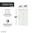 thumbnail image 6 of Ozean Series 44-48"W x 76"H Frameless Shower Door with Sliding in Brushed Nickel with Tsunami Guard Tempered Clear Glass, 6 of 12