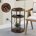 thumbnail image 1 of Designs2Go Simon Three-Tier End Table with USB Ports in Nutmeg Wood Finish, 1 of 12