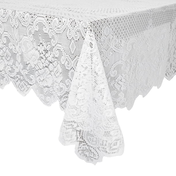 Mantel Juvale de encaje blanco para mesas rectangulares 152 x 246 cm