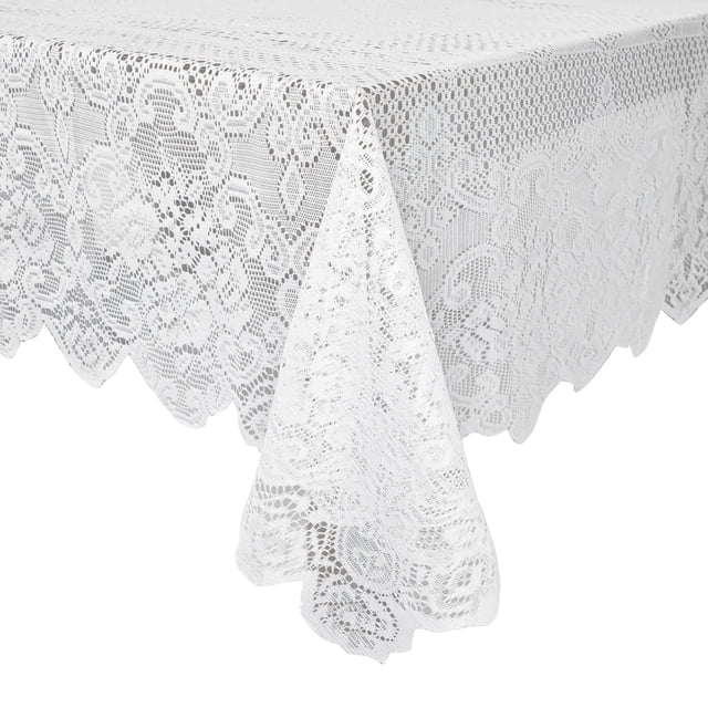 Mantel Juvale de encaje blanco para mesas rectangulares 152 x 246 cm