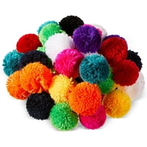 20 Pcs Yarn Pom Poms for Crafts 2 Inch Acrylic Yarn Balls Fuzzy Pompoms for Christmas DIY Hats Handmade Arts Holiday Xmas Party Hanging Decorations