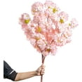 thumbnail image 6 of Silk Cherry Blossom Branches, 39.3in Artificial Cherry Blossom Tree Stems, Fake Plum Blossom Flowers Arrangement for Wedding Home Japanese Decor, Set of 3, 6 of 7