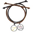 thumbnail image 2 of Cat Mewing Animal Yellow Footprint Art Paw Print Bracelet Rope Hand Chain Leather Princess Wristband, 2 of 2