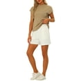 thumbnail image 2 of INSPIRE CHIC Casual 2 Pieces Outfits for Women's Loose Cap Sleeve Top High Waisted Shorts Sets Khaki White XS, 2 of 5