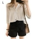 thumbnail image 1 of Qarigey Camisa a rayas Mujer Blusa de verano Cuello Suelta Top casual Prendas para la parte del cuerpo Blanco L, 1 of 8