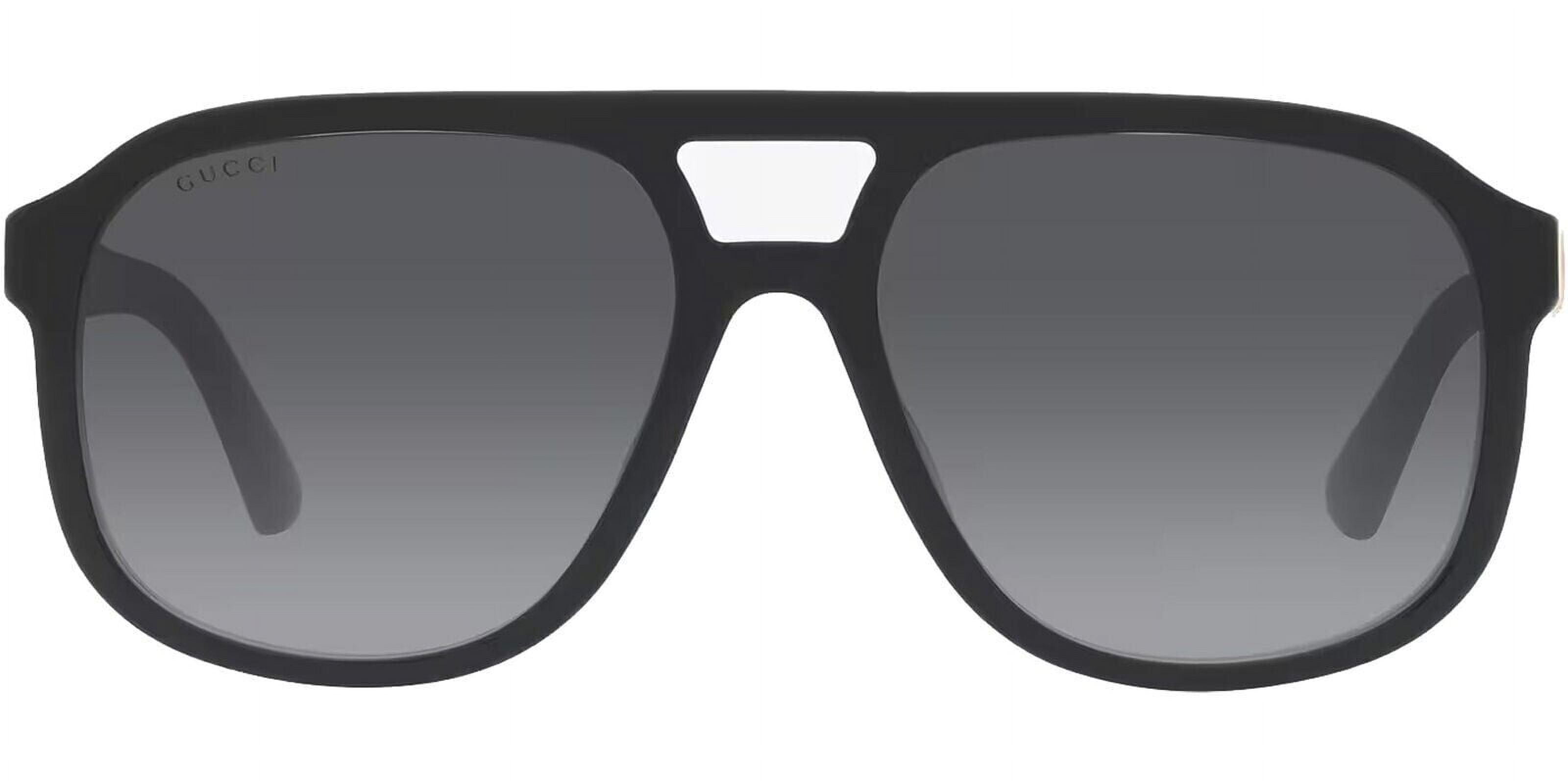 Gucci GG 1188S 002 Black Gold Grey Lens Oversized Sunglasses 57mm