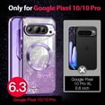 thumbnail image 4 of Casetego For Google Pixel 10 Case/Pixel 10 Pro Case,Compatible with MagSafe,Clear Magnetic Glitter Gradient Sparkle Luxury Plated Soft TPU Bumper Full Camera Lens Protector,Purple, 4 of 7