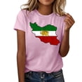 thumbnail image 5 of Camiseta de Manga Corta Impresa de Cuello Alto para las Mujeres, Tops de Cuello Redondo para las Mujeres Mezcla de Poliéster de Spandex de Uso Diario Casual, 5 of 5