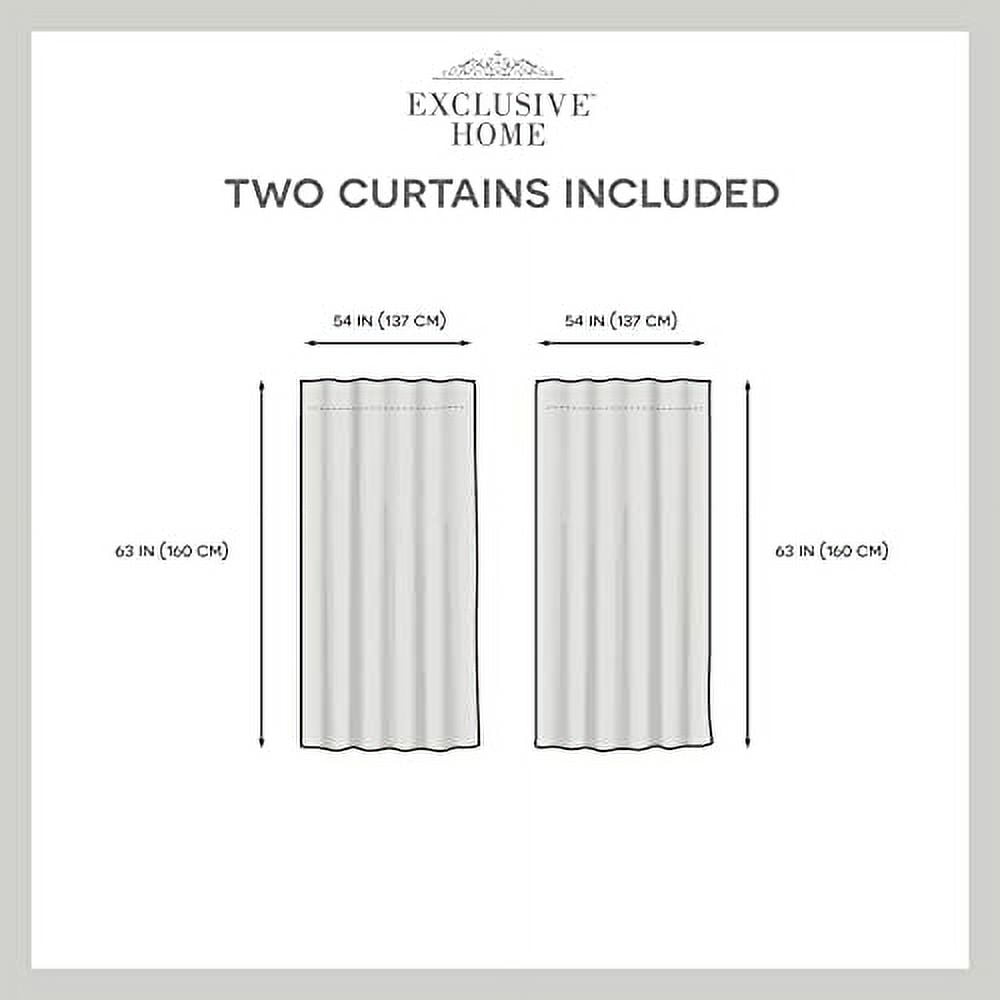 Exclusive Home Bella Sheer Hidden Tab Top Curtain Panel Pair, 54"x63", Melrose Blue