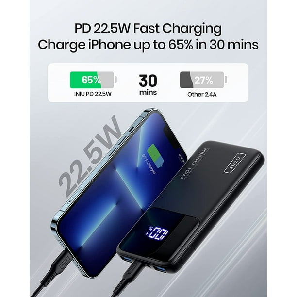  INIU Portable Charger, 22.5W PD QC 20000mAh USB C Power Bank,  Fast Charging Battery Pack, 3-Output Phone Charger Compatible with iPhone  15 14 13 12 11 X Samsung S20 S10 Google