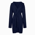 thumbnail image 4 of NOLDARES Mens Hooded Terry Cloth Robe, Big and Tall Bathrobe, Full Length Cotton & Absorbent Robe for Spa, Shower & Sleepwear(Blue,XXL), 4 of 5