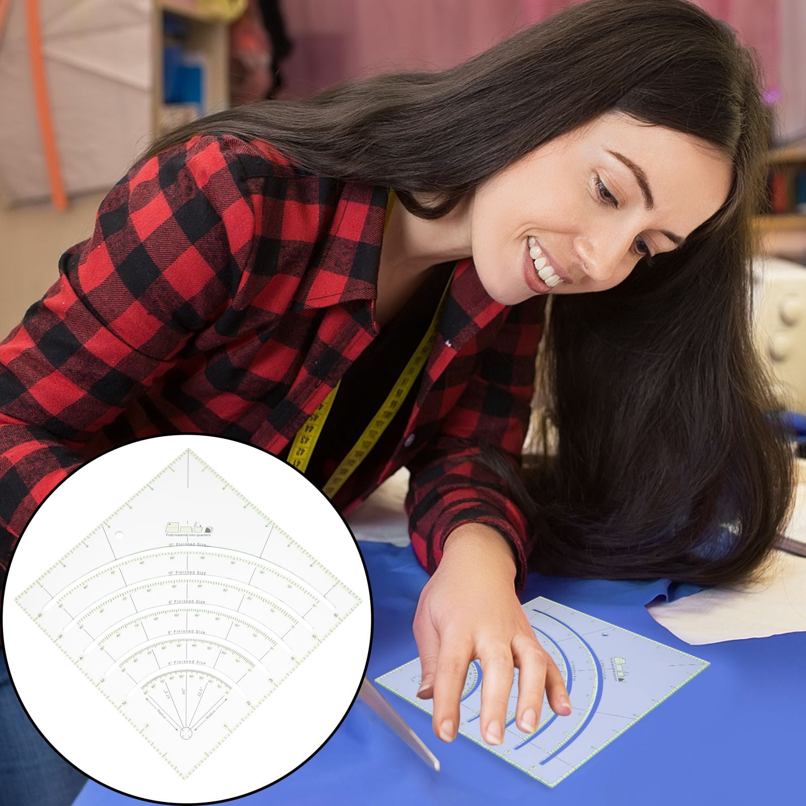 WORGEOUS 3-Piece Acrylic Quilting Rulers Set for Patchwork, Sewing, Tailoring, and Craft Fabric Measuring Tools