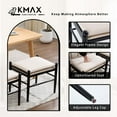 thumbnail image 4 of BOBOKY 19 Inch Ottoman Bench, Backless Upholstered Vanity Chair for Kitchen Dining Room, Tall Wooden Side Chair for Extra Seating Living Room Bedroom, No Wheels Stool,Black Frame, White Linen,1, 4 of 9