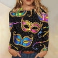 thumbnail image 2 of RXMEKW Chandail Imprimé Carnaval pour Femmes Manches Raglan Haut Décontracté Manches Longues Mélange Polyester Grande Taille, 2 of 5