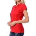 thumbnail image 2 of Basico Red Polo Collared Shirts For Women 100% Cotton Short Sleeve Golf Slim Fit Polo Shirts For Women and Juniors, 2 of 5