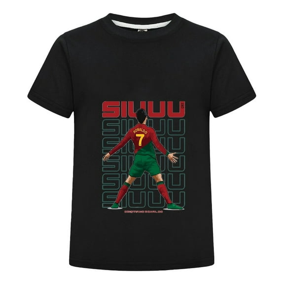 Cristiano Ronaldo CR7 T-Shirt for Kids | Youth Football Tee | Short Sleeve Fanwear