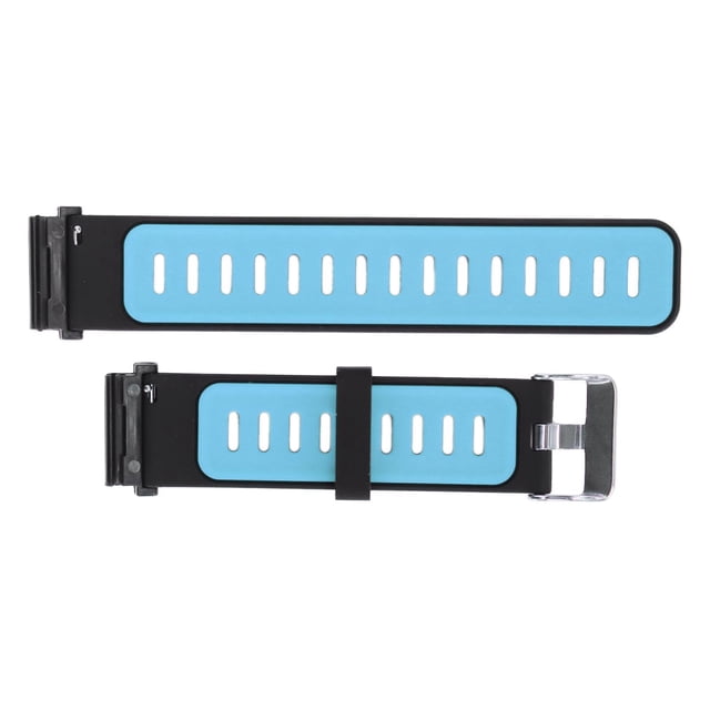 22mm Silicone Watch Band Double Color Silicone Watch Strap Replacement for Fenix 7 Black Blue