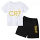thumbnail image 4 of Conjunto de camiseta y pantalones cortos con estampado de estrellas CR7 de algodón para niños y niñas de 3 a 13 años en edad preescolar, ropa informal para niños Sunshine, 4 of 4