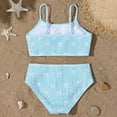 thumbnail image 6 of Byoo Big Girls UPF 50+ 2-Piece Bikini Set Smocked Bow Print Quick Dry Swimwear At Beach Pool,Blue, 6 of 6