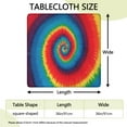 thumbnail image 2 of Colorful Tie Dye Pattern Square Fitted Tablecloth with Elastic Edge,Square Table Cover,Washable Elastic Table Cover for Home Kitchen Party Decor 36"x36", 2 of 6