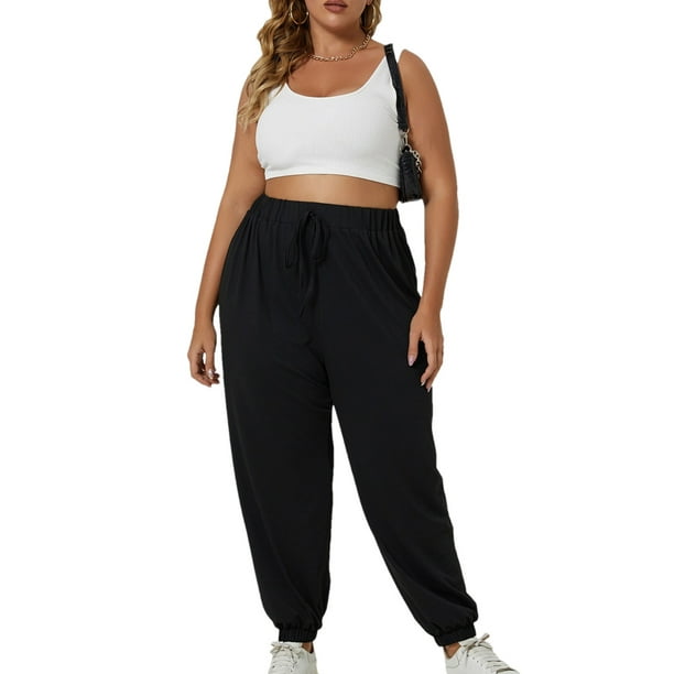 Women's Plus Jogger Sweatpants Sporty Outdoor Trousers 4XL - Walmart.com