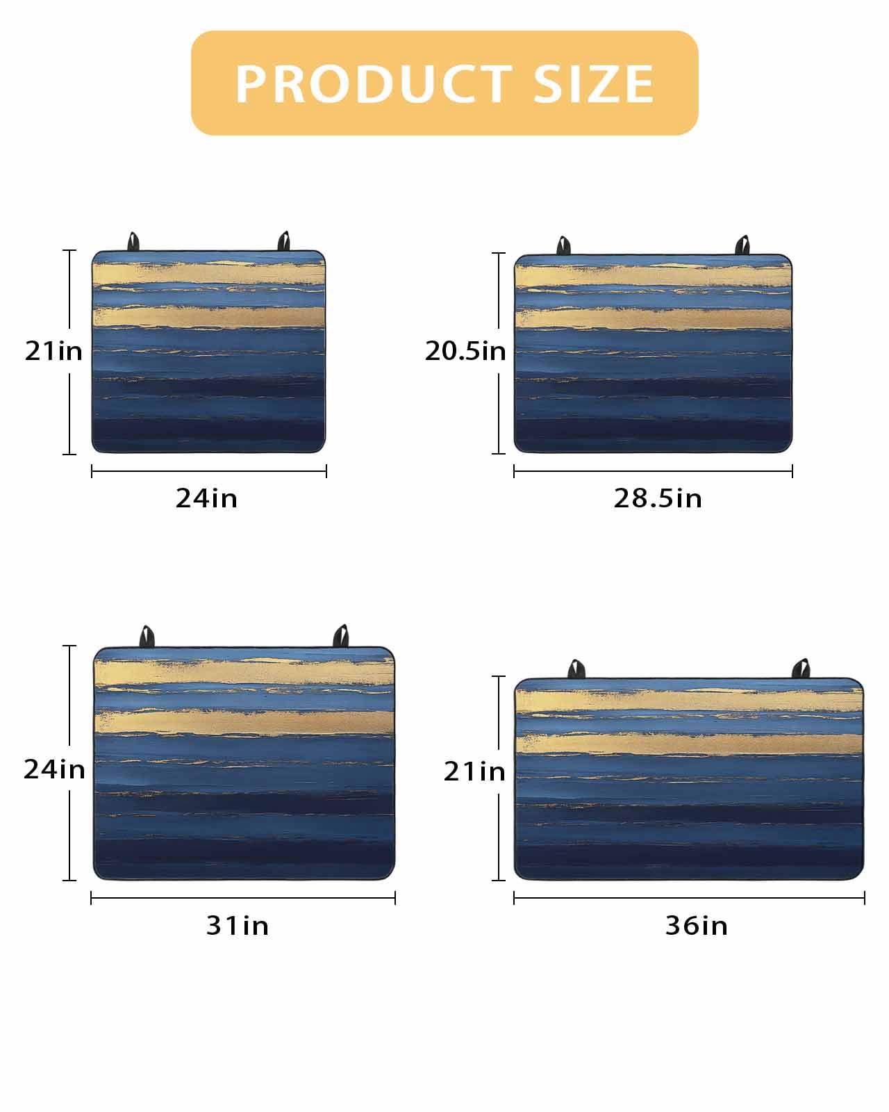 nqOlkjepod Large Induction Cooktop Protector Mat 36"x21", Blue Gold Wave Stove Top Covers for Electric Stove, Summer Coastal Ocean Stripe Decorative Stove Burner Cover Mats, Glass Top Stove Cover