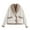White, variant on Women's Billowy Coat Fleece Jacket Chic Outerwear Cold Weather Casual Comfy Fall Drop Shoulder Chunky Faux Leather Top Coffee Large