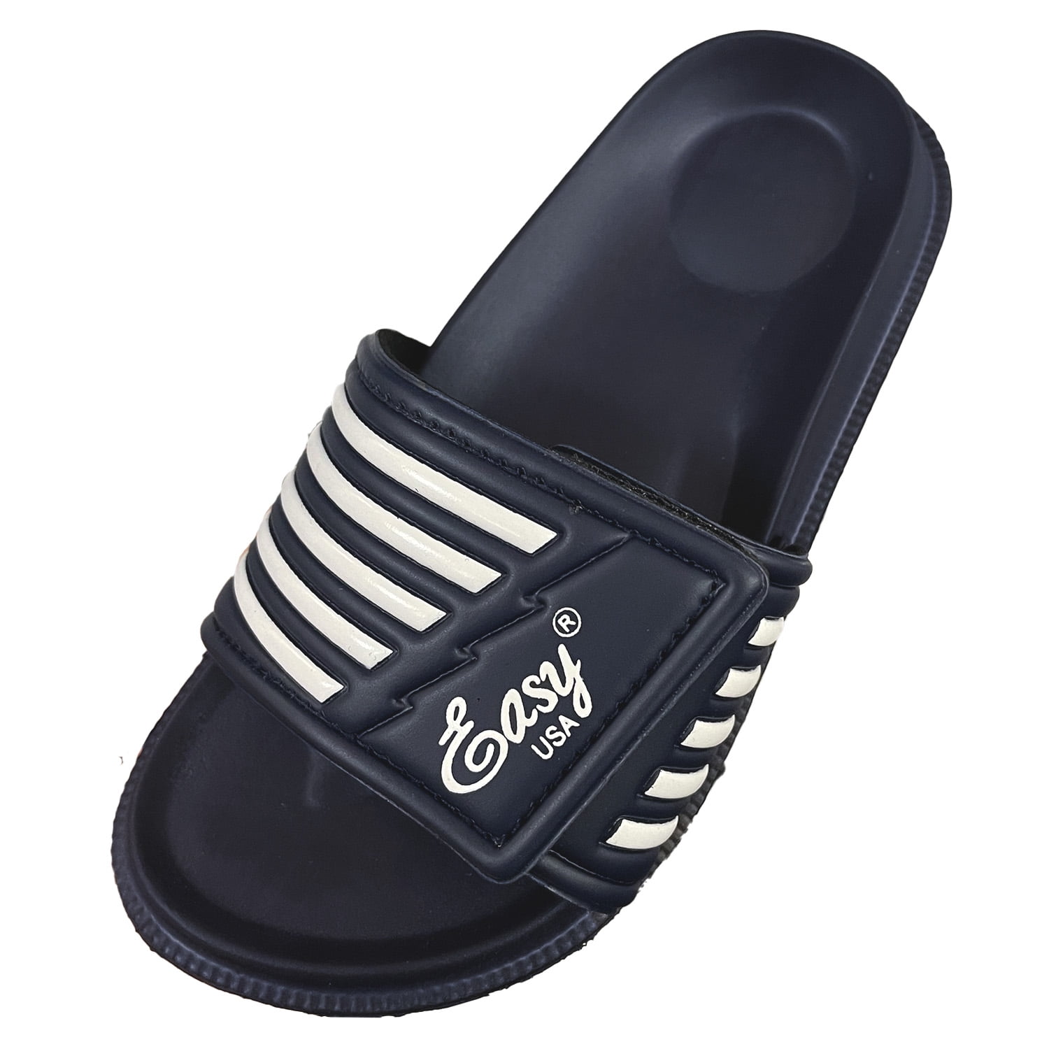 SNJ Boys Youth Slide Sandals Adjustable Slip on Comfort Slippers ...