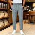 thumbnail image 2 of Akiihool Mens Work Pants Summer Men’s Casual Trousers Elastic Loose Fit Winter Pants Blue,M, 2 of 8