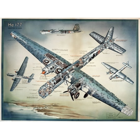 Ww2 Poster German Heinkel He 177 Fighter Plane Poster Print By Mary Evans Picture LibraryOnslow Auctions