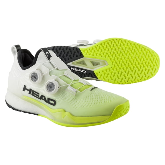 HEAD Endure Pro Boa White Yellow Mens Tennis Shoes