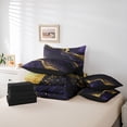 thumbnail image 6 of Homewish Modern Fluid Art 7pcs Bedding Comforter Set,Marble Print Queen Bedding Sets,Black Purple Gold Queen Sheet Sets For Teens,Microfiber Bedroom Decor Reversible, 6 of 8