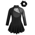 thumbnail image 2 of LiiYii Kids Girl Mock Neck Long Sleeve Figure Ice Skating Leotard Dress Backless Gymnastic Jumpsuit Black 4, 2 of 7