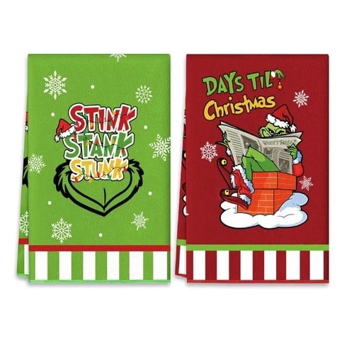 Christmas Kitchen Towels 2PCS Christmas Dish Towel Hand Towels Housewarming Gift
