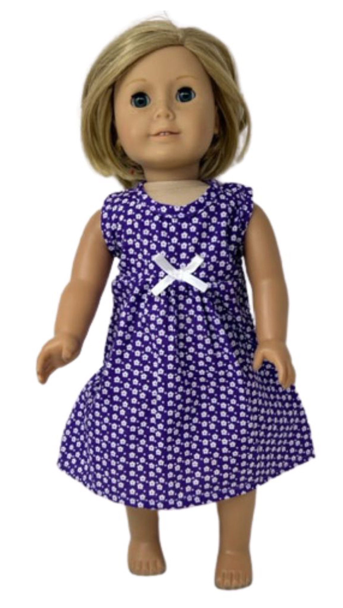 Doll Clothes Superstore Purple Flower Print Dress Fits 18 Inch Girl ...