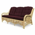 thumbnail image 6 of Malibu Lounge Three-Seater Sofa Natural Rattan Wicker Handmade Design with Dark Brown Cushions, Natural Color, 6 of 7