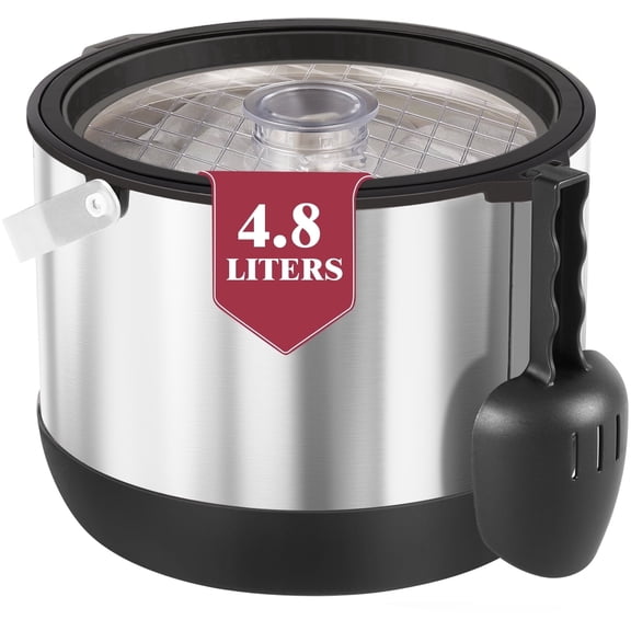 5QT Insulated Ice Bucket with Scoop & Lid , Large Capacity Double-Wall Beverage Bucket for Parties