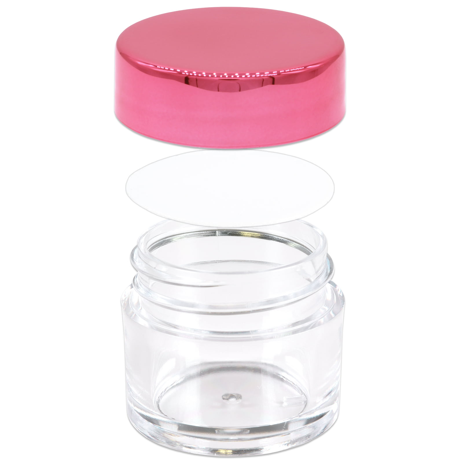4oz/120g/120ml High Quality Acrylic Leak Proof Clear Container Jars with  Pink Lids 6pcs