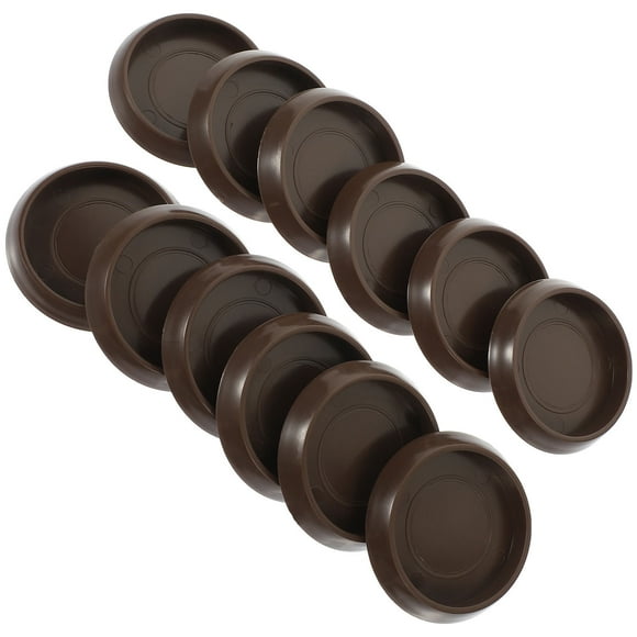 BESTYASH 12Ud Coasters Compactos Para Muebles De Plástico Color Café Antideslizantes Y Duraderos
