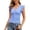 Sky Blue, variant on Womens Summer Tops Y2k V Neck Flutter Sleeve Tshirts Loose Fit Tie Front Ruched Tops Business Clothes 2026 Spring with Drawstring Yellow XL