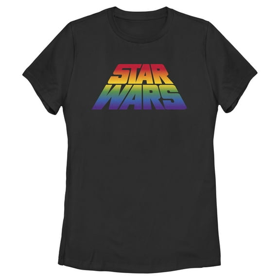 Women's Star Wars Pride Perspective Rainbow Logo Graphic Tee Black Large