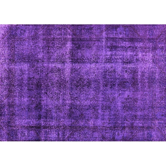 Ahgly Company Indoor Rectangle Oriental Purple Industrial Area Rugs, 7' x 10'