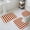 Orange, variant on Teal Striped Bath Mat 3 Piece Bathroom Rug Set, Simple Art Vertical Stripe Farmhouse Non Slip Bath Rug Contour Mat and Toilet Lid Cover, Absorbent Shower Mats Soft Bath Rugs and Mats Sets